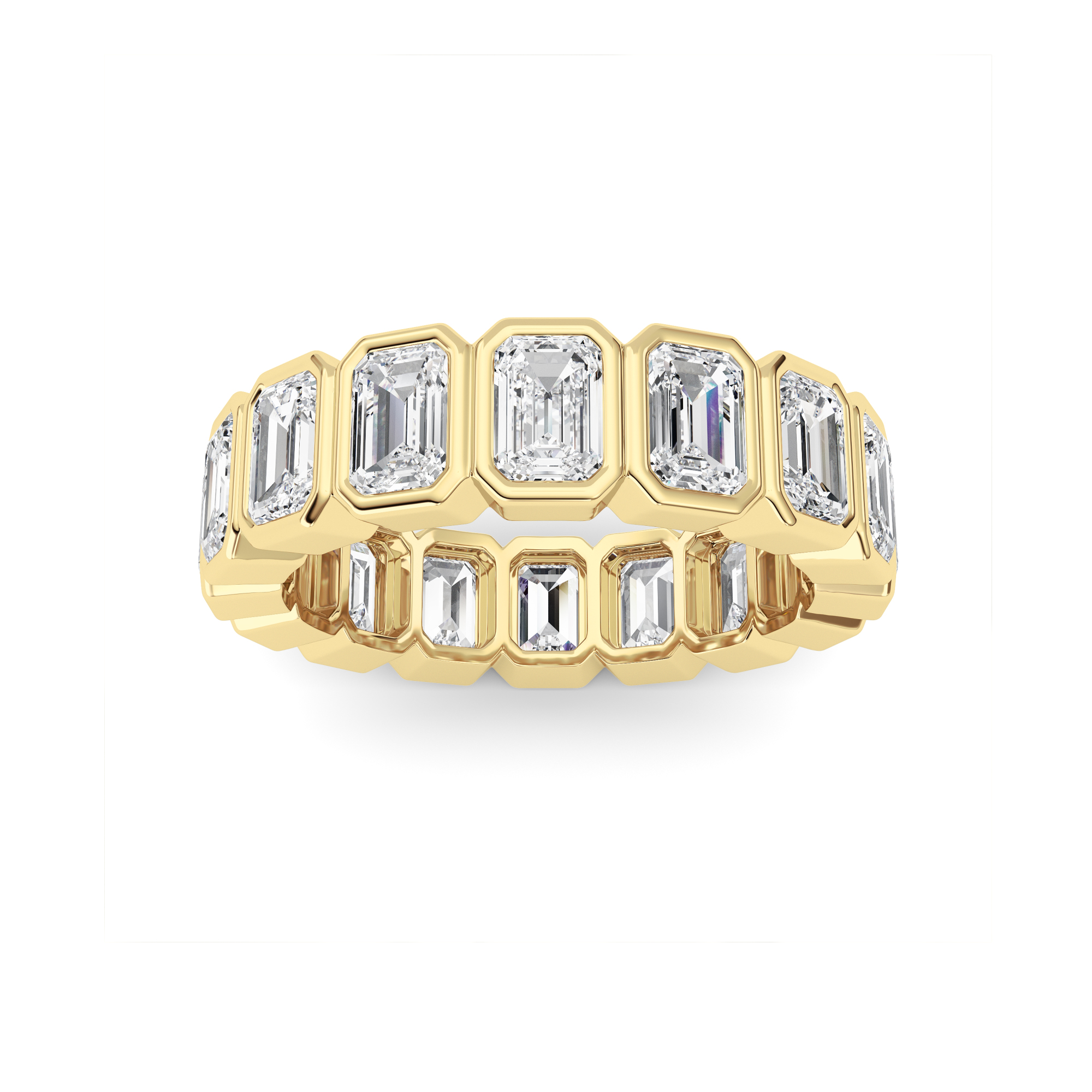 4.00 CT Emerald Diamond Ring in 14K Yellow Gold