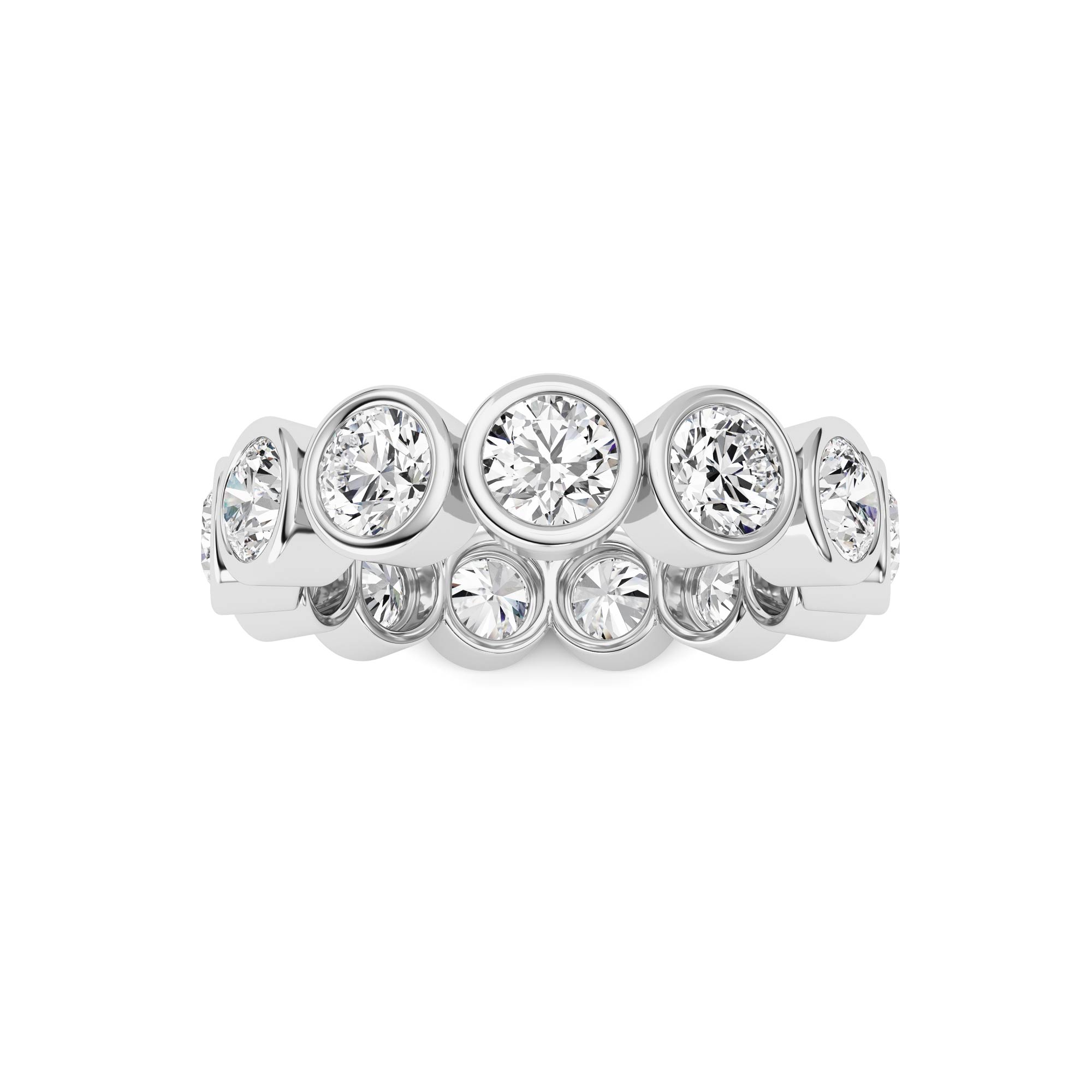 3.20 CT Round Diamond Ring in 14K White Gold