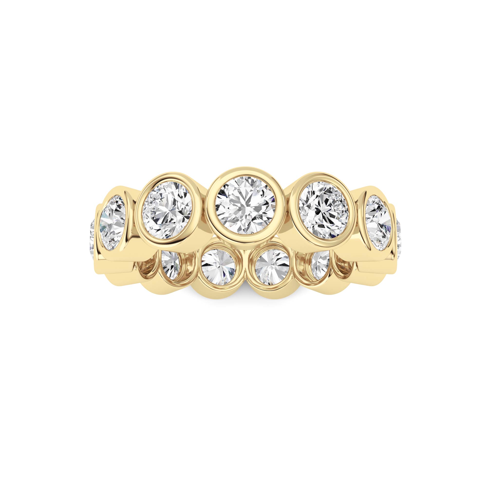 3.20 CT Round Diamond Ring in 14K Yellow Gold