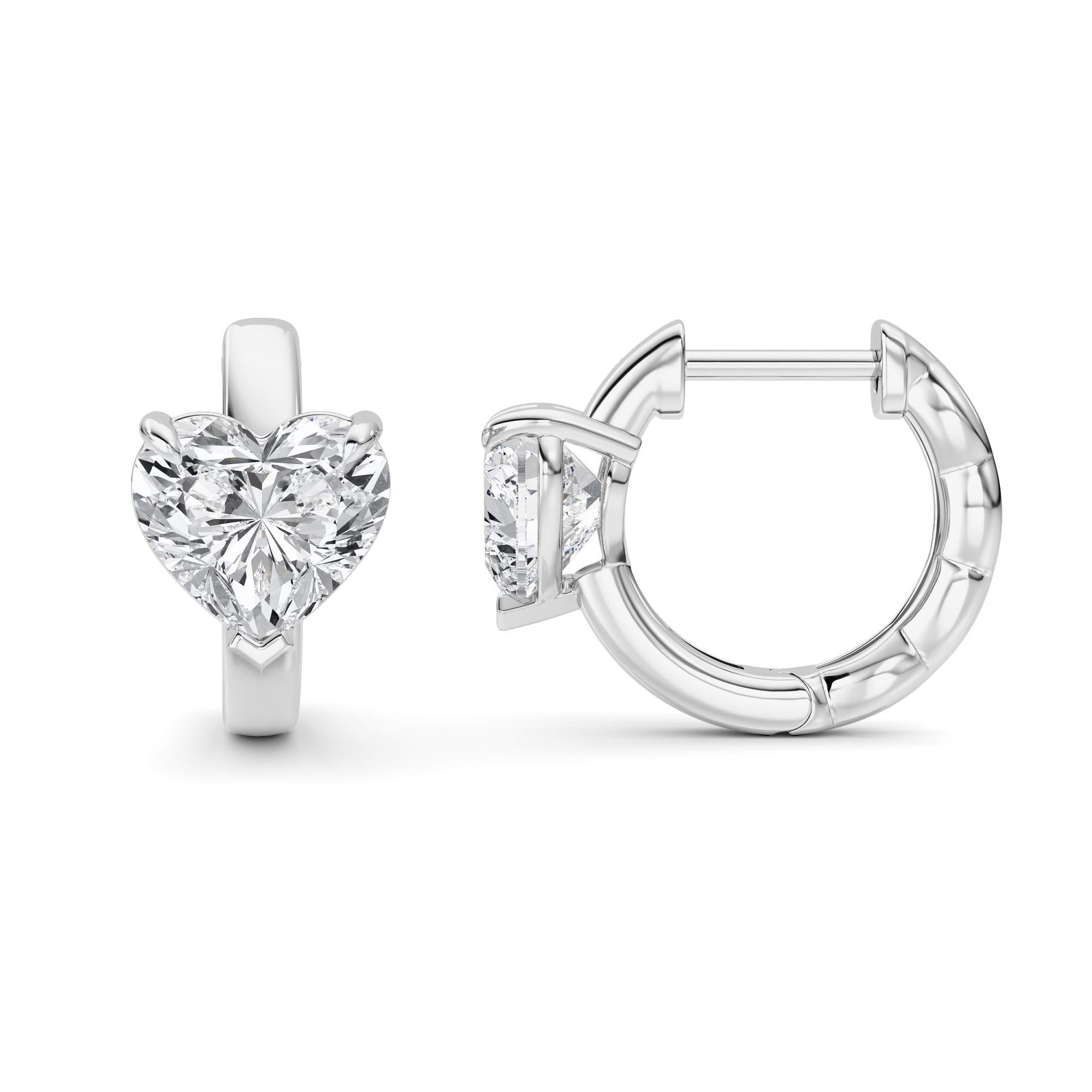 2.00 CT Heart Diamond Earring in 14K White Gold