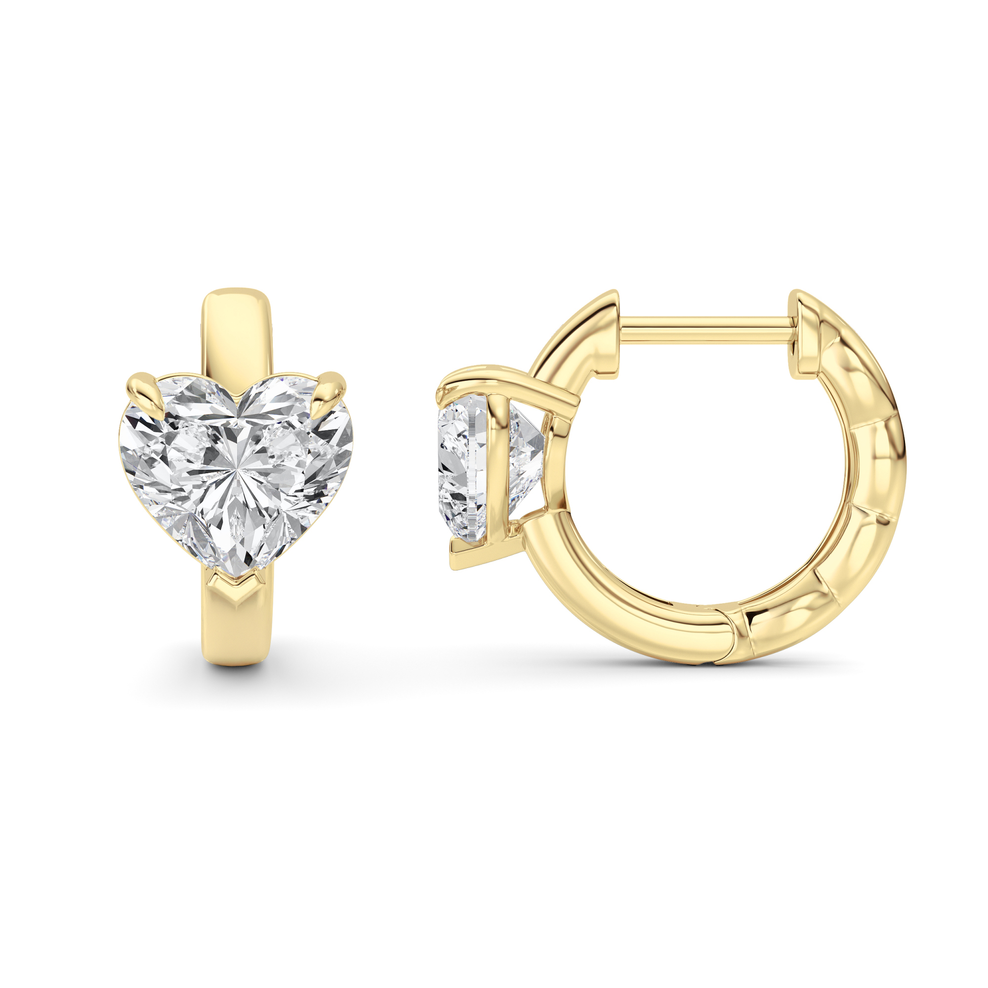 2.00 CT Heart Diamond Earring in 14K Yellow Gold