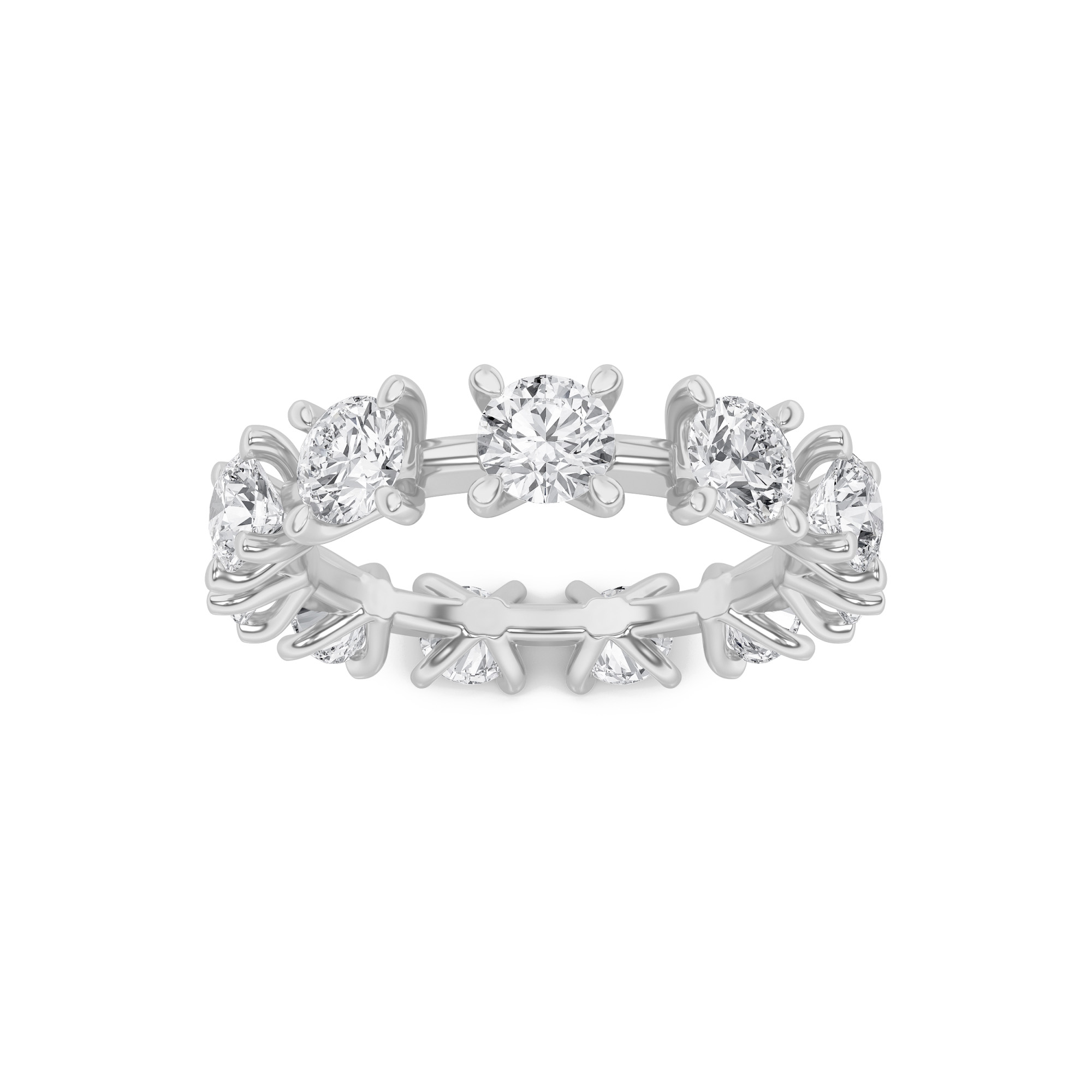 3.00 CT Round Diamond Ring in 14K White Gold