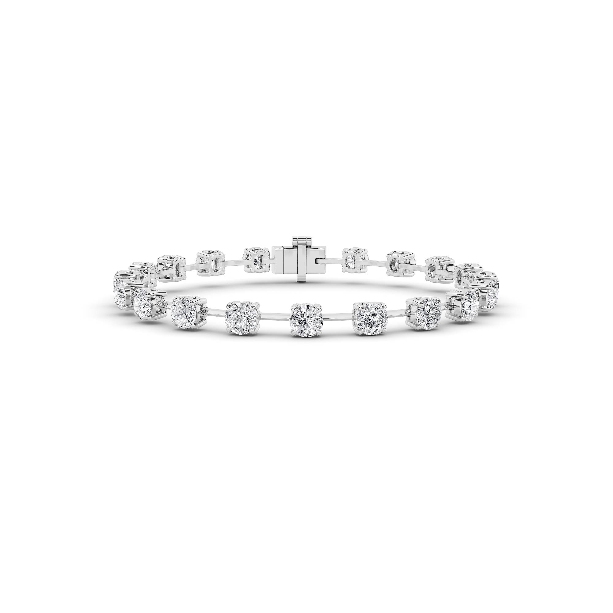 4Cttw Round Shaped Lab Grown Diamond Split Prong Eternity Ring in 14K Gold (F/VS)