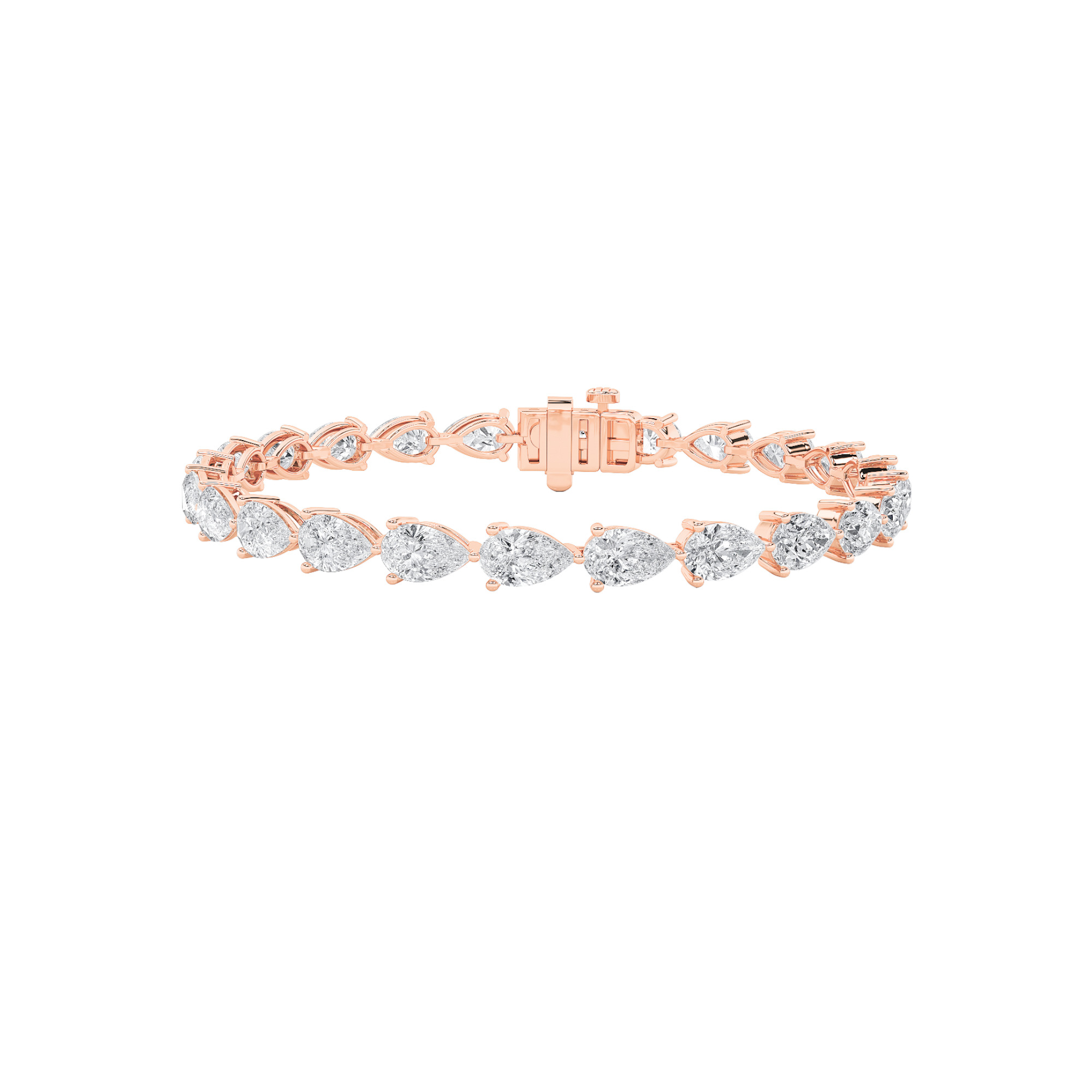 10.00 CT Pear Diamond Bracelet in 14K Rose Gold