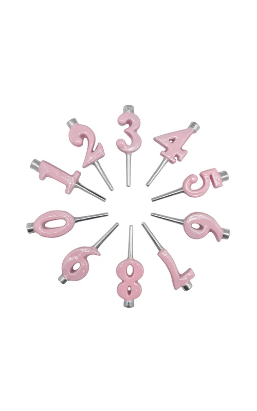 Mariposa - Pink Number Candle Holders Set/10