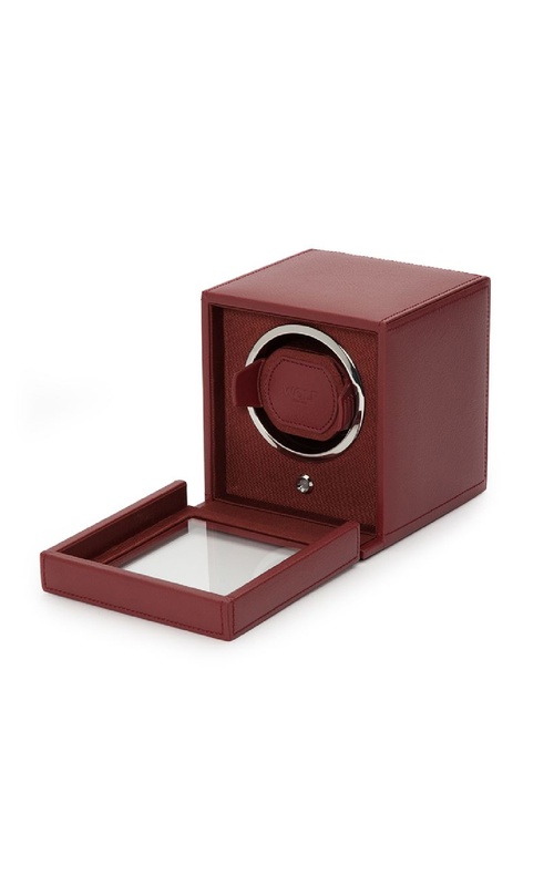 WOLF - Bordeaux Single Cub Watch Winder w/ Storage