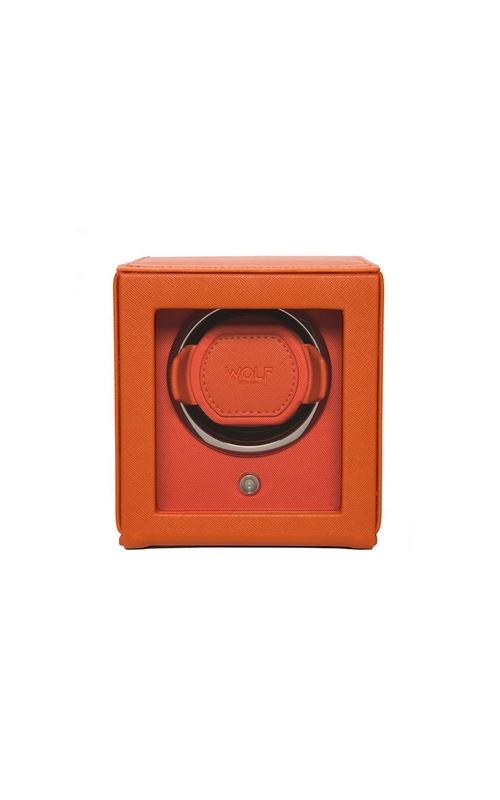 WOLF - Orange Single Cub Watch Winder w/ Cover