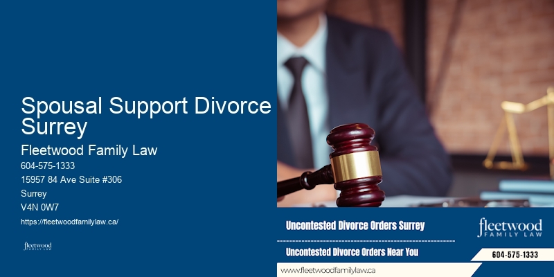 Spousal Support Divorce Surrey