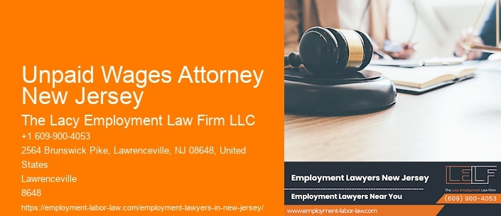Unpaid Wages Attorney New Jersey