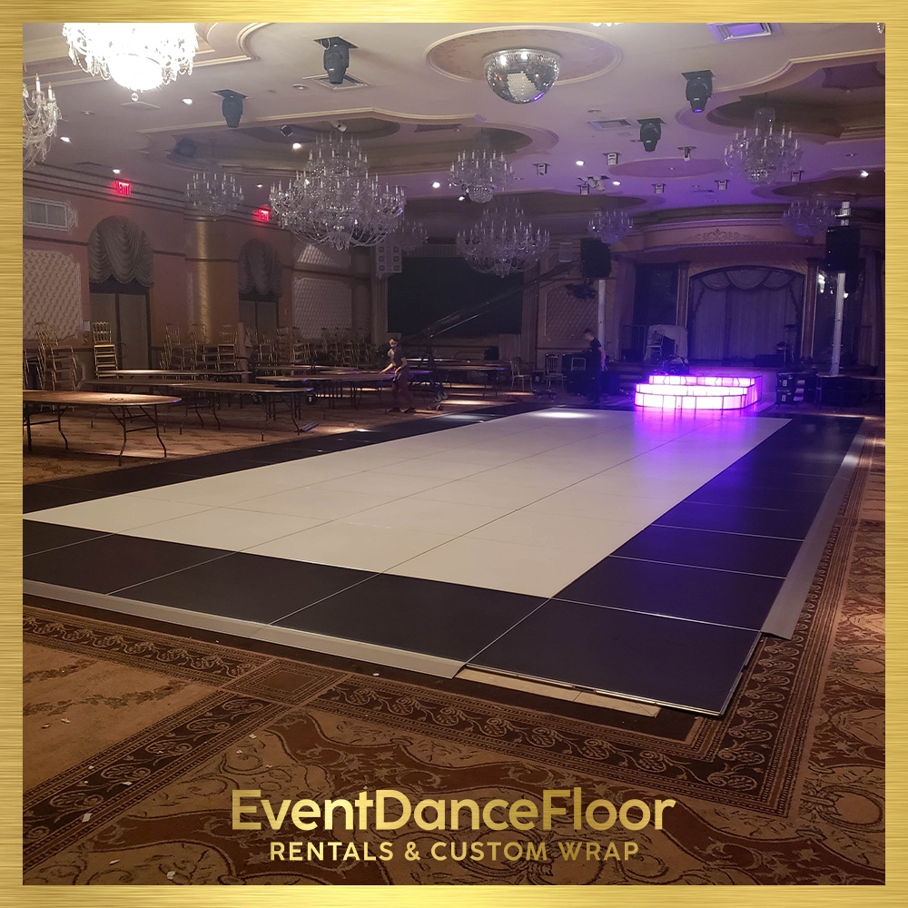 Are there specific weight restrictions to consider when transporting or storing a portable dance floor?
