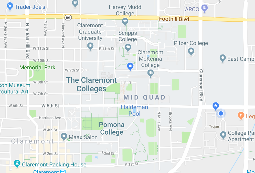 A map of the Claremont Colleges