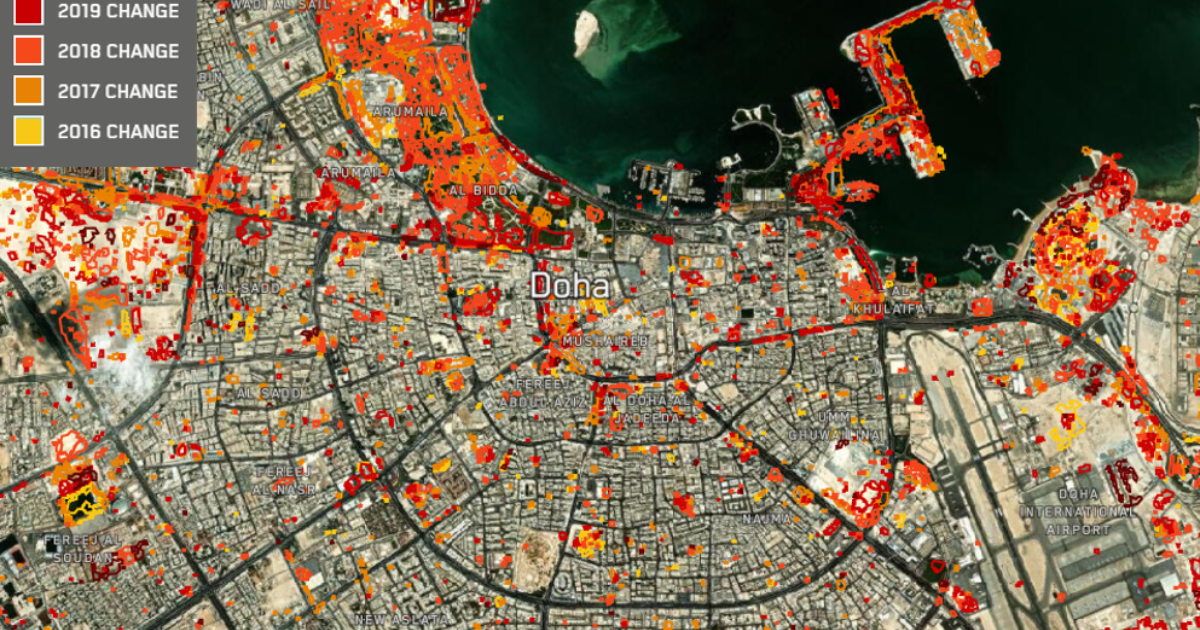 Tracking Change Monitoring Infrastructure Development as Qatar…