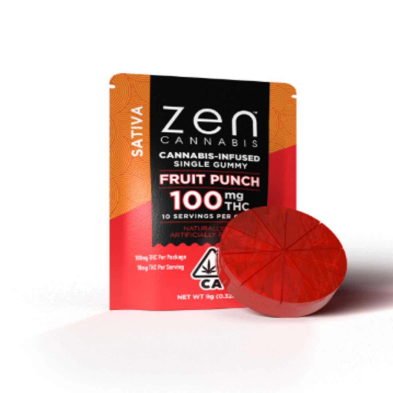 Custom Brand ZEN - Fruit Punch 100mg Single Gummy (Sativa