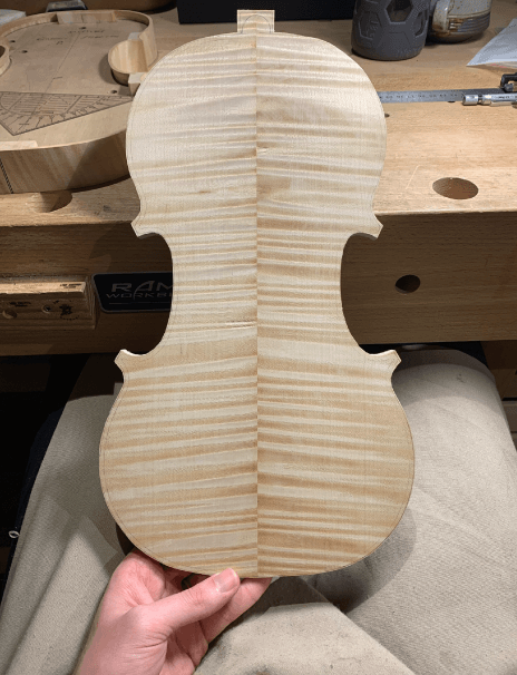 a violin plate handcrafted