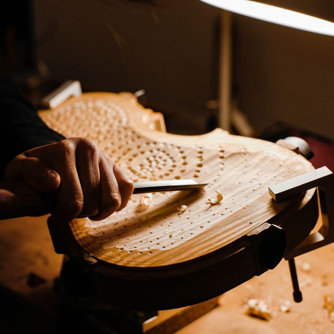violin luthier working