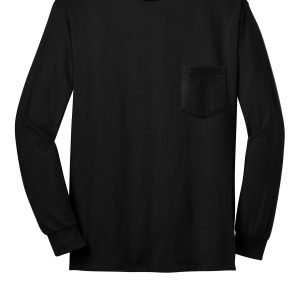 Gildan - Ultra Cotton 100% US Cotton Long Sleeve T-Shirt with Pocket. 2410