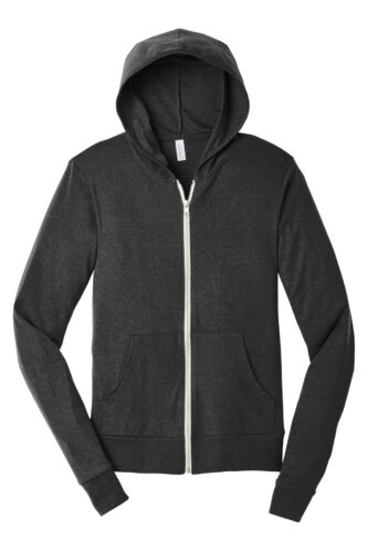 DISCONTINUED BELLA+CANVAS Unisex Triblend Full-Zip Lightweight Hoodie. BC3939