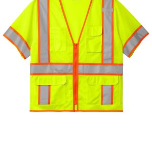 CornerStone ANSI 107 Class 3 Surveyor Mesh Zippered Two-Tone Short Sleeve Vest. CSV106