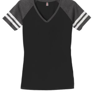 District Women's Game V-Neck Tee. DM476