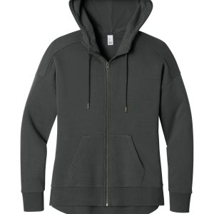 District Women's Perfect Weight Fleece Drop Shoulder Full-Zip Hoodie DT1104
