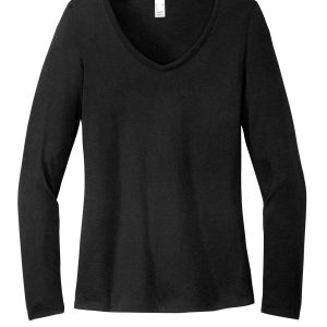 District Women's Perfect Tri Long Sleeve V-Neck Tee DT135