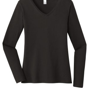 District Women's Very Important Tee Long Sleeve V-Neck. DT6201