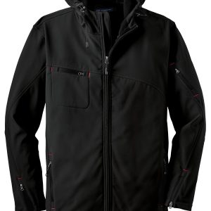 Port Authority Textured Hooded Soft Shell Jacket. J706