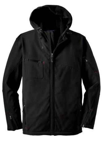 Port Authority Textured Hooded Soft Shell Jacket. J706