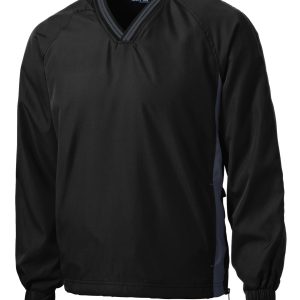 Sport-Tek Tipped V-Neck Raglan Wind Shirt. JST62
