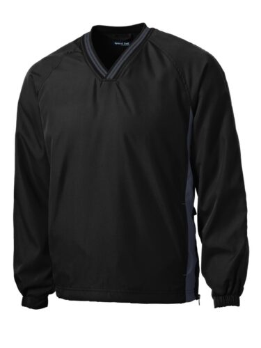 Sport-Tek Tipped V-Neck Raglan Wind Shirt. JST62