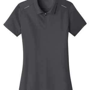 Port Authority Women's Pinpoint Mesh Zip Polo. L580