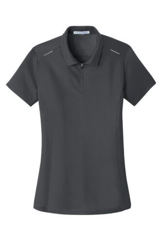 Port Authority Women's Pinpoint Mesh Zip Polo. L580