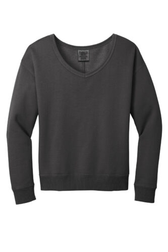 Port & Co Women's Beach Wash Garment-Dyed V-Neck Sweatshirt LPC098V