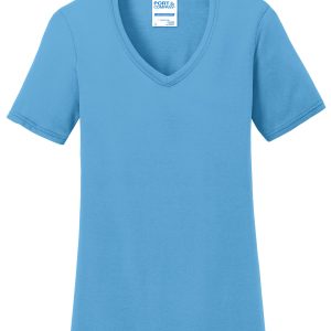 Port & Co Women's Performance Blend V-Neck Tee. LPC381V