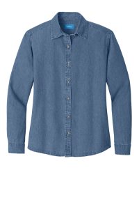 Port & Co Women's Long Sleeve Value Denim Shirt. LSP10