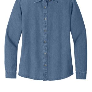 Port & Co Women's Long Sleeve Value Denim Shirt. LSP10