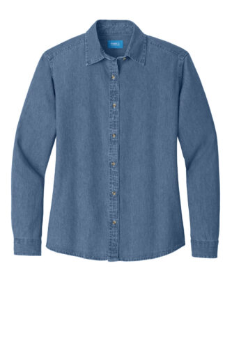Port & Co Women's Long Sleeve Value Denim Shirt. LSP10