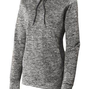 Sport-Tek Women's PosiCharge Electric Heather Fleece Hooded Pullover. LST225