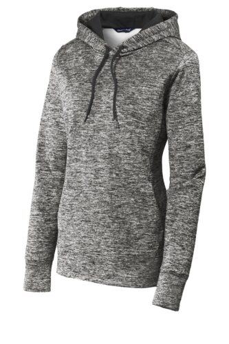 Sport-Tek Women's PosiCharge Electric Heather Fleece Hooded Pullover. LST225