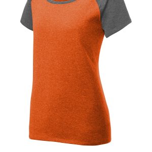 Sport-Tek Women's Heather-On-Heather Contender Scoop Neck Tee. LST362