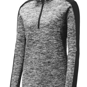 Sport-Tek Women's PosiCharge Electric Heather Colorblock 1/4-Zip Pullover. LST397