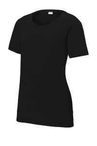Sport-Tek Women's PosiCharge Tri-Blend Wicking Scoop Neck Raglan Tee. LST400