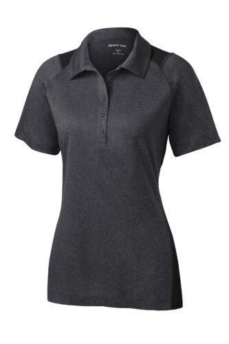 Sport-Tek Women's Heather Colorblock Contender Polo. LST665