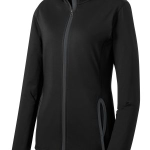 Sport-Tek Women's Sport-Wick Stretch Contrast Full-Zip Jacket. LST853