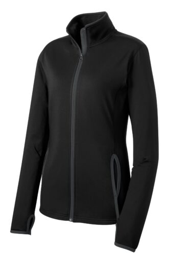 Sport-Tek Women's Sport-Wick Stretch Contrast Full-Zip Jacket. LST853
