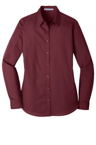 Port Authority Women's Long Sleeve Carefree Poplin Shirt. LW100