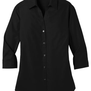 Port Authority Women's 3/4-Sleeve Carefree Poplin Shirt. LW102