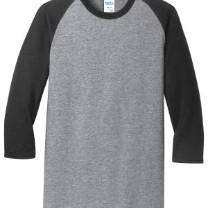 Port & Co Core Blend 3/4-Sleeve Raglan Tee. PC55RS