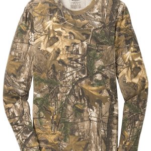 DISCONTINUED Russell Outdoors Realtree Long Sleeve Explorer 100% Cotton T-Shirt with Pocket. S020R