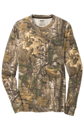 DISCONTINUED Russell Outdoors Realtree Long Sleeve Explorer 100% Cotton T-Shirt with Pocket. S020R